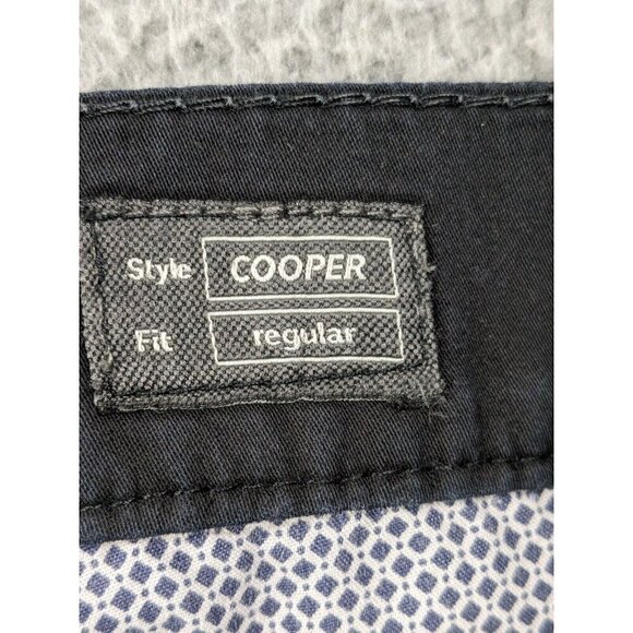 Brax Pants Mens 40x32 (Actual 37x31) Cooper Fancy Regular Chino Black - Picture 4 of 16